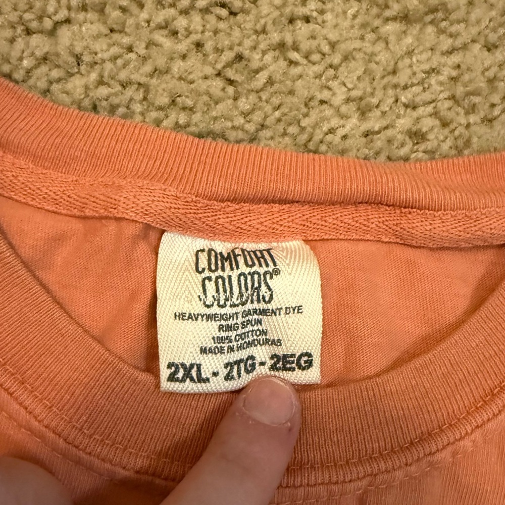 Comfort Colors Rosie Daze Pink Graphic Tee with White, Orange and Black Print - Picture 4 of 4